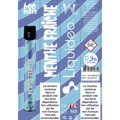 E-cigarette jetable menthe fraîche 2 ml 0.9% nicotine*Gifi Outlet