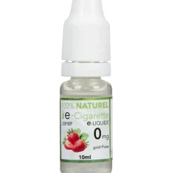 E liquide 100% naturel fraise 0mg/ml de nicotine*Gifi Outlet