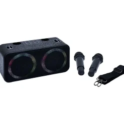 Enceinte karaoké 2 micros Homday Party - portée 10m autonomie 3h*Gifi Online