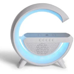 Enceinte multifonction forme G lampe et chargeur à induction*Gifi