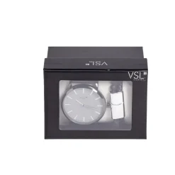 Best Gifi Ensemble montre et bracelet homme simili noir
