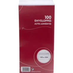 Enveloppe autoadhésive blanche 11x22 cm x100*Gifi Hot