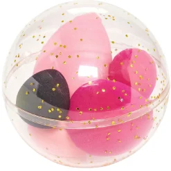 New Gifi Eponge cosmétique rose fuchsia et noir x5