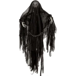 Fantôme lumineux et sonore Halloween à suspendre noir ou blanc*Gifi Online
