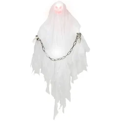Fantôme lumineux et sonore Halloween à suspendre noir ou blanc*Gifi Online
