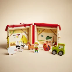 Gifi Eveil<Ferme ou hôpital ou caserne de pompiers pliable en bois 20,5x17,5xH19cm