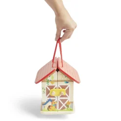 Gifi Eveil<Ferme ou hôpital ou caserne de pompiers pliable en bois 20,5x17,5xH19cm