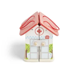 Gifi Eveil<Ferme ou hôpital ou caserne de pompiers pliable en bois 20,5x17,5xH19cm