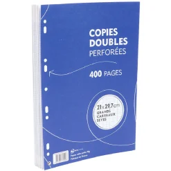 Feuille copie double perforée grands carreaux 21x29,7 cm 400 pages*Gifi Discount