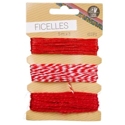 Gifi Ficelle rouge blanc L. 5 m x3
