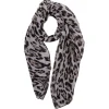 Clearance Gifi Foulard imprimé léopard marron plissé