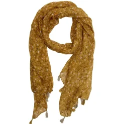 Hot Gifi Foulard jaune imprimé petites fleurs