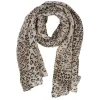 Discount Gifi Foulard plissé motif léopard marron noir