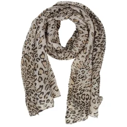 Discount Gifi Foulard plissé motif léopard marron noir