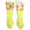 Hot Gifi Gants de ménage motifs fleurs taille L jaune