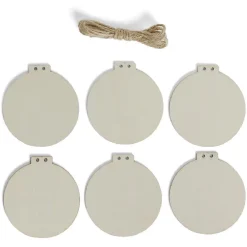 Gifi Guirlande corde boule plate à décorer en bois 1,5m