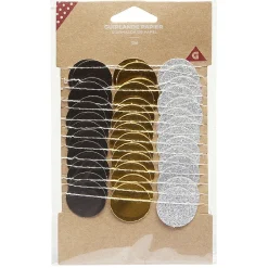 Gifi Guirlande papier rond noir doré argenté