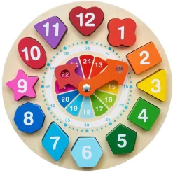 Gifi Jeux De Société Et Éducatifs<Horloge éducative avec formes à encastrer en bois