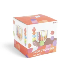 Gifi Eveil<Jeu de motricité fine cube et formes 6 pièces 11x11x11cm