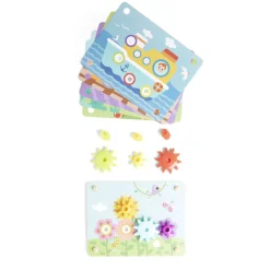 Gifi Jeux De Société Et Éducatifs<Jeu d'engrenage avec cartes en bois 19 pièces