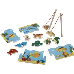 Gifi Eveil<Jeu de pêche magnétique en bois animaux marins