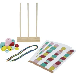 Gifi Eveil<Jeu de perles en bois type Montessori 2 en 1