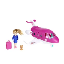 Clearance Gifi Jouet avion rose avec poupée et accessoires