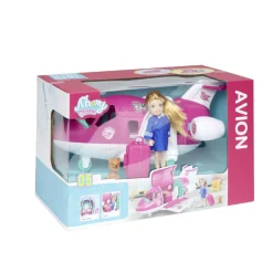 Clearance Gifi Jouet avion rose avec poupée et accessoires