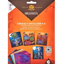 Gifi Kit créatif tableau déco Halloween en papier métallisé x4