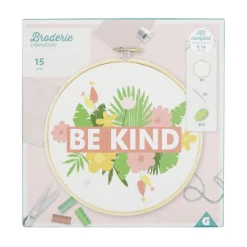 Gifi Kit de broderie au fil de coton avec support bois - 3 modèles