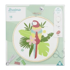 Gifi Kit de broderie au fil de coton avec support bois - 3 modèles