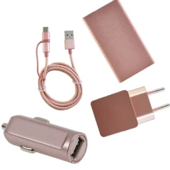 Kit de charge universel smartphone rose pailleté*Gifi