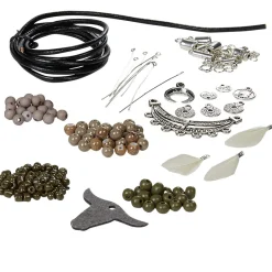 Gifi Kit de création collier et bracelet vert bohémien