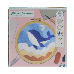 Gifi Kit de crochet avec support rond bois et laine 25x9x6cm - plusieurs modèles