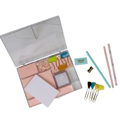Kit papeterie bloc note motif floral crayon et gomme*Gifi Online