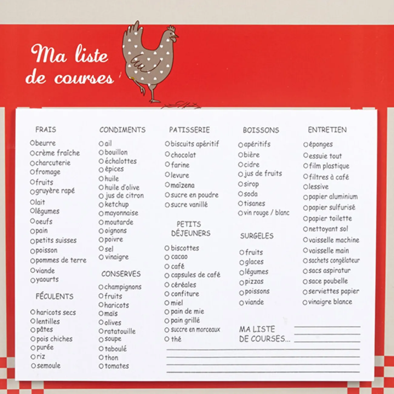 Liste de course Muranu campagne*Gifi Clearance