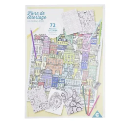Gifi Livre de coloriage pour adulte A4 de 72pages 29,7x21cm