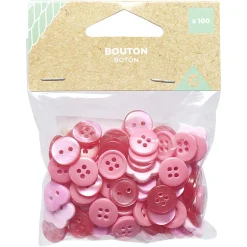 Gifi Lot de 100 boutons rouges