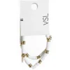 New Gifi Lot de 2 bracelets perles Heishi avec pampille blanc et doré
