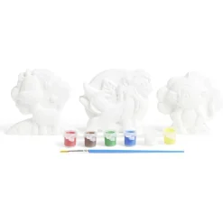 Gifi Lot de 3 figurines à peindre thème savane - Peinture et pinceau inclus