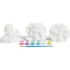 Gifi Lot de 3 figurines à peindre thème sirène - peinture et pinceau inclus