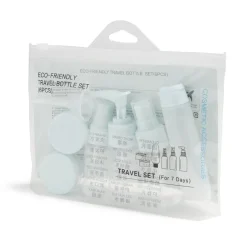 Discount Gifi Lot de 6 flacons de voyage avec trousse plastique