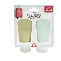 Gifi Lot de 2 flacons de voyage en silicone 60ml