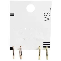 Outlet Gifi Lot de 2 paires de boucles d'oreilles créoles métal strié rose x1 et doré x1