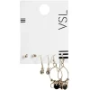 Sale Gifi Lot de 3 paires de boucles d'oreilles métal doré clous/créoles/pendantes