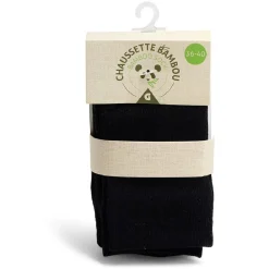 Outlet Gifi Lot de 2 paires de chaussettes 36/40 en fibre de bambou noir
