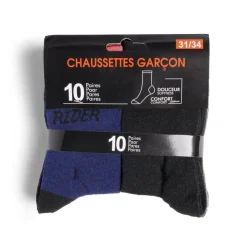 Hot Gifi Lot de 10 paires de chaussettes pour enfant polycoton
