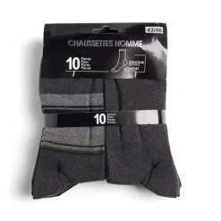 Online Gifi Lot de 10 paires de chaussettes pour homme T43/46 coton noir