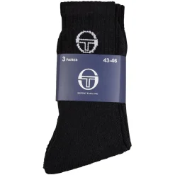 New Gifi Lot de 3 paires de chaussettes Sergio Tacchini coton noir