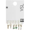 Best Gifi Lot de 3 paires de mini créoles pendentif perle/pierre/pampille